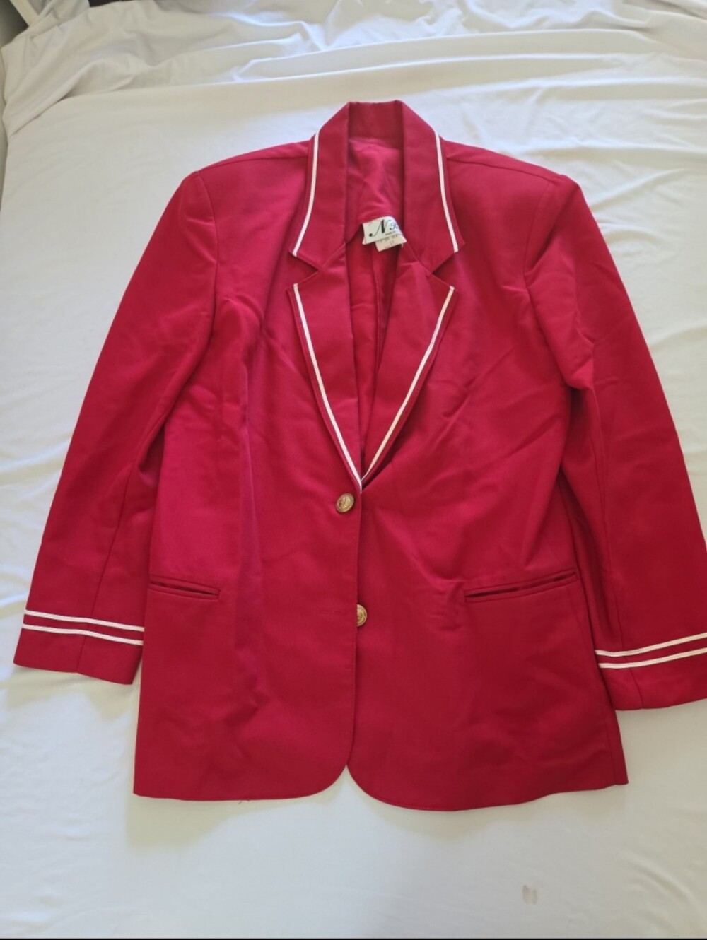 N touch Women's size 10 red blazer jacket #AR1